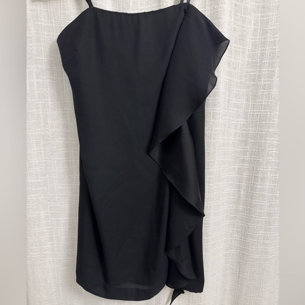 NWT BCBGeneration Strapless Black Side Ruffle Dress